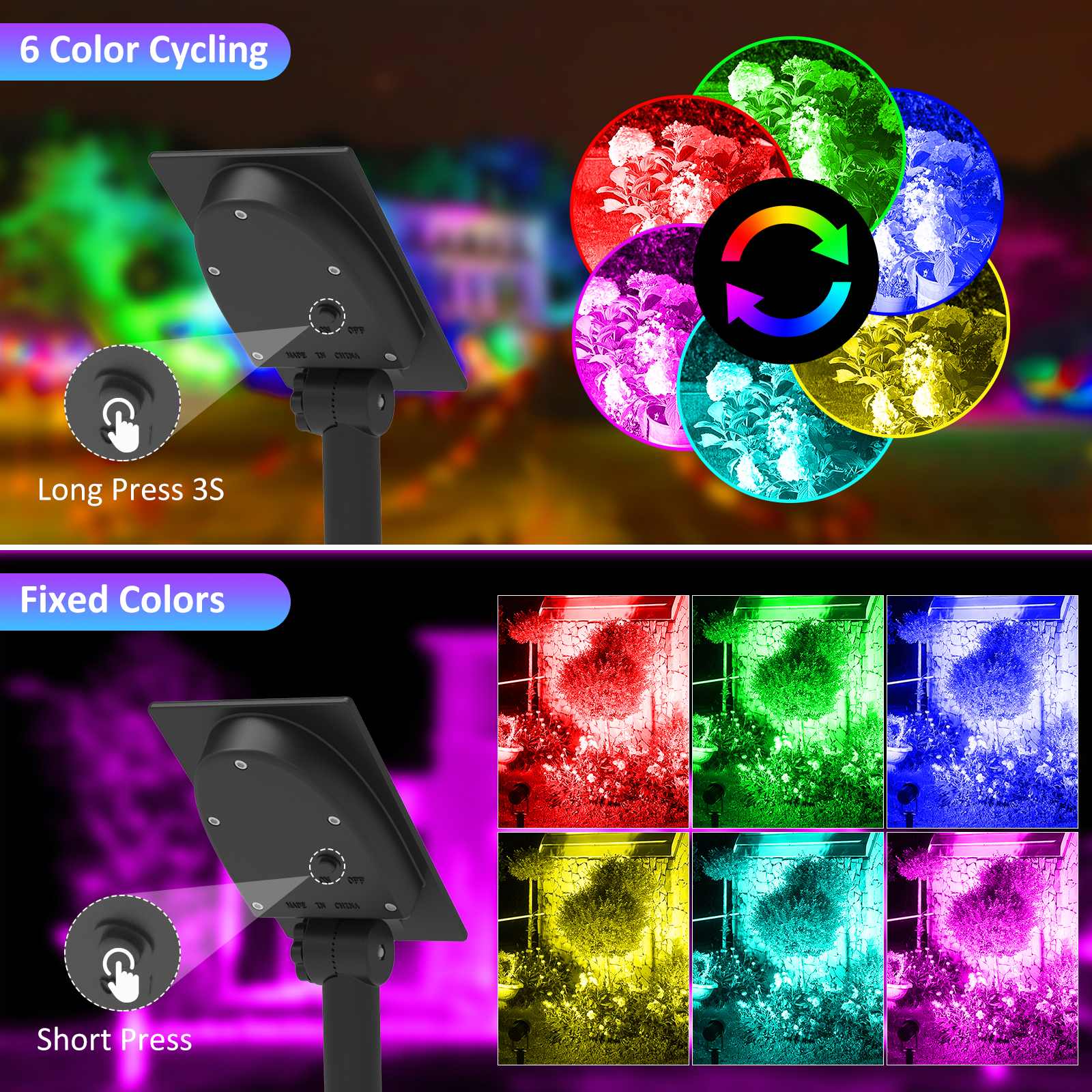 1/2/4 Lights RGB Solar LED Lig - Lighting Decor Sunrise recensie en prijs