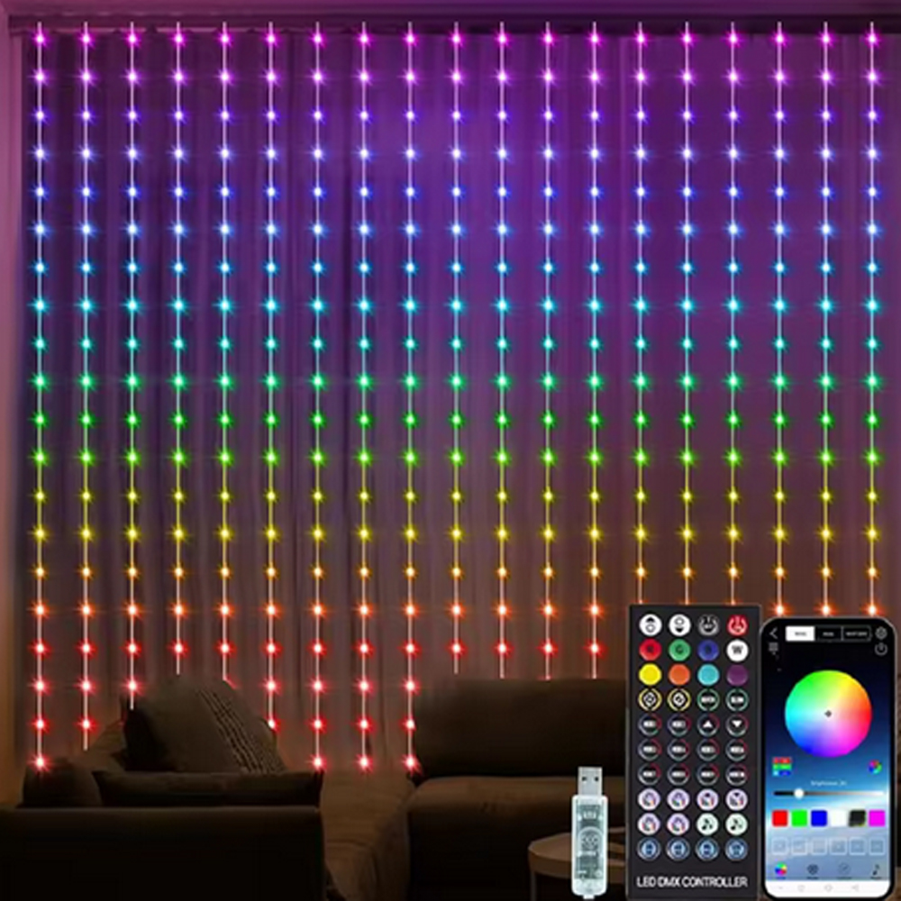 3M RGB Smart LED Curtain Light - Lighting Decor Outdoor recensie en prijs