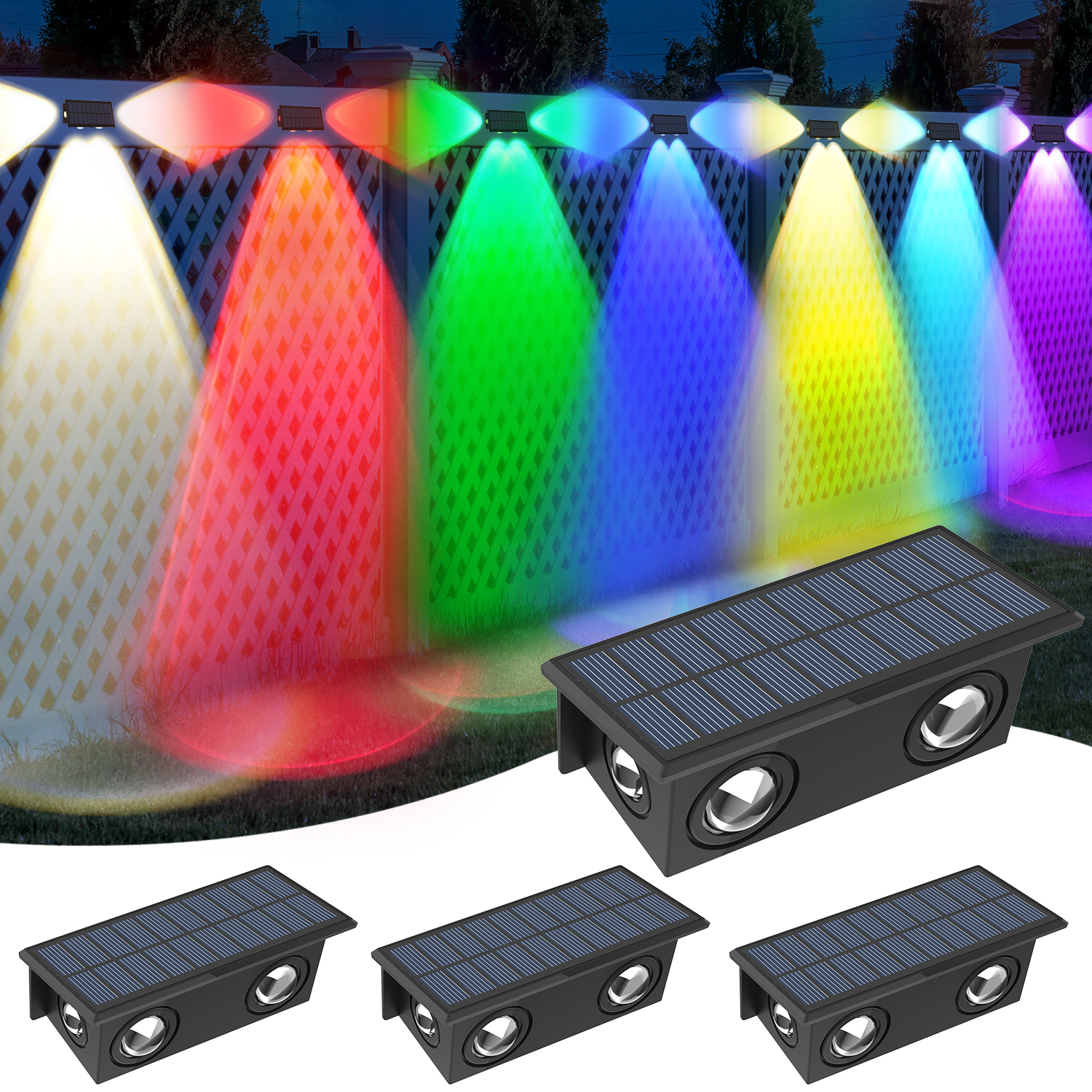 4PCS Solar Fence Light RGB Col - Lighting Decor Sunrise recensie en prijs